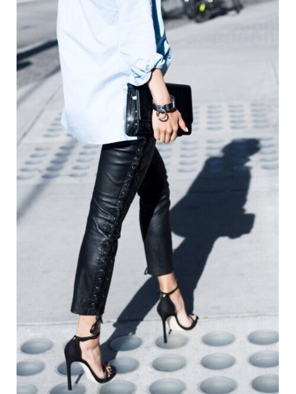 ISABEL MARANT FOR H&M NAPA LEATHER LACE UP CORSET MOTO CROPPED PANT~ 4 - Picture 2 of 14